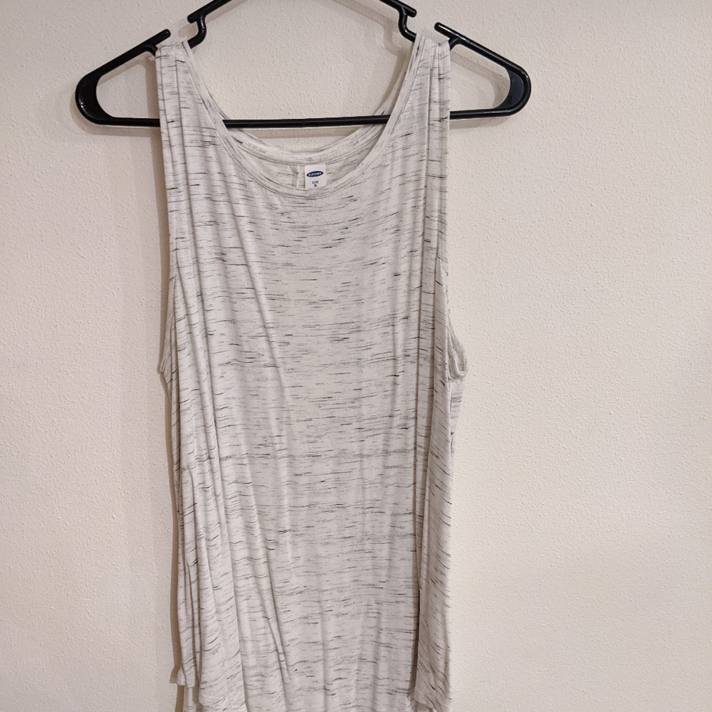 Old Navy Luxe Tank Top in Black and White Marl, XL